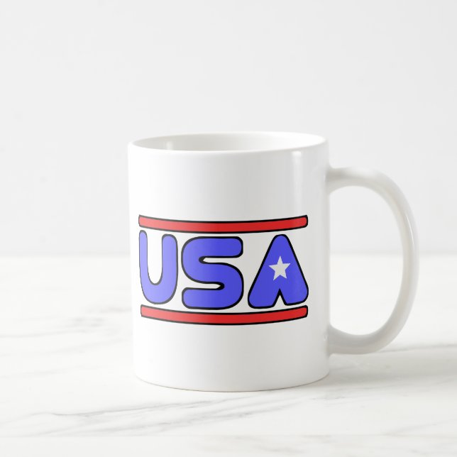 Mug Blanc des Etats-Unis et bleu rouges (Droite)