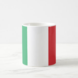 Mug blanc drapeau italien de face.