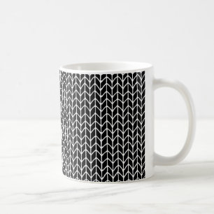 Mug blanc en tricot noir