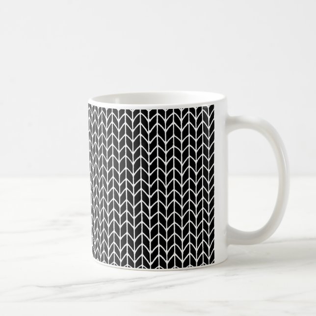 Mug blanc en tricot noir (Droite)