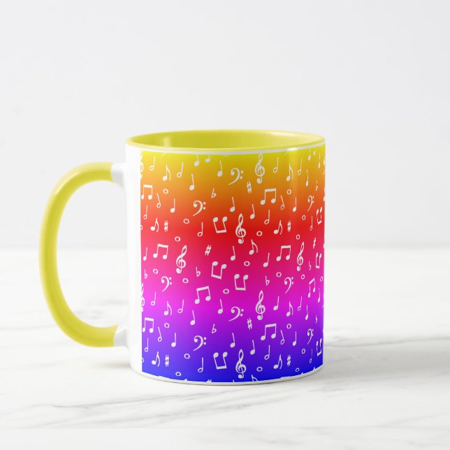 Mug blanc et arc-en-ciel Musical (Gauche)
