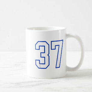 Mug Blanc Et Royal Blue Numéro 37 Joueur Jersey Unifo