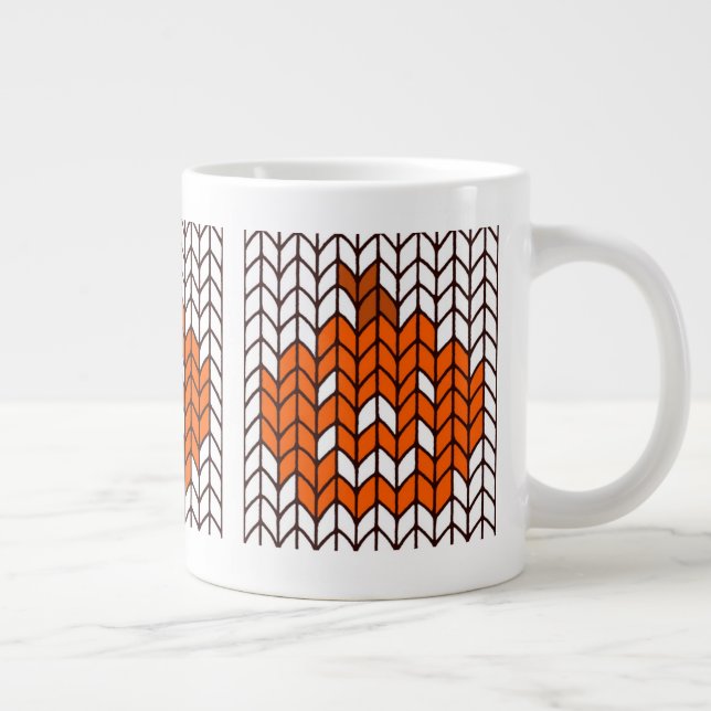 MUG BLANC GÉANT TRICOTÉ CITROUILLE DE LANTERNE (Droite)