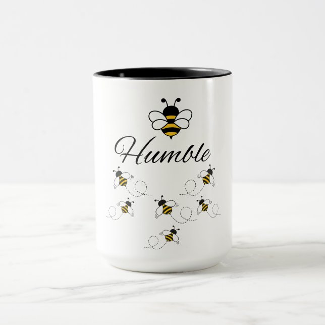 MUG BLANC JAUNE NOIR COMBO ABEILLE HUMBLE BOURDON ABEI (Centre)