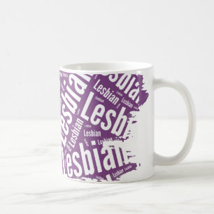 MUG BLANC LESBIEN DE MOTIF DE MOT - .PNG