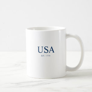 Mug Blanc Moderne Bleu États-Unis Fondé en 1776