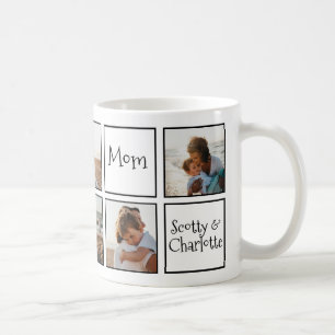 Mug Blanc Noir moderne Nous vous aimons Lots Maman 6 P