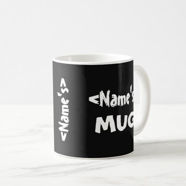 Mug Blanc nommé personnalisé de noir de trio (Devant droit)