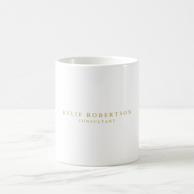 Mug Blanc & Or Couleurs Professionnel Tendance Uni (Centre)