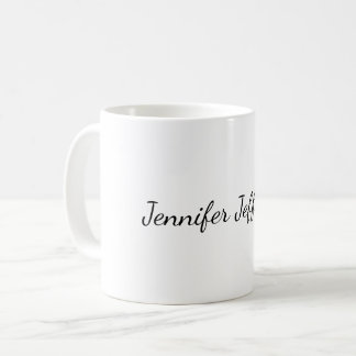 Mug Blanc Plaque moderne écriture manuscrite Votre nom