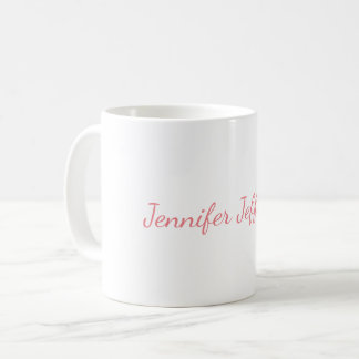 Mug Blanc Plaque moderne écriture manuscrite Votre nom