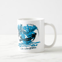 Mug blanc plongeur requin