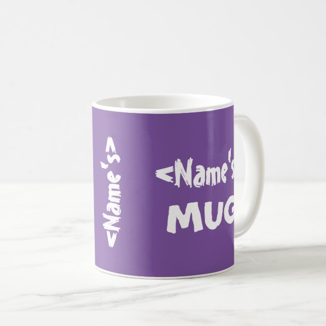 Mug Blanc pourpre personnalisé de trio nommé (Devant droit)