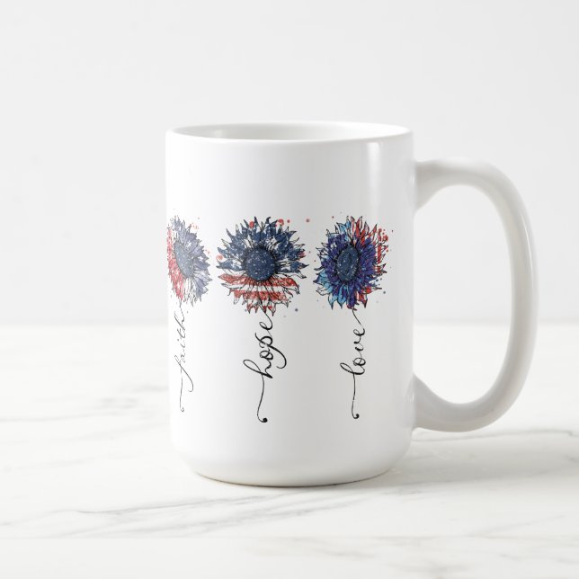 MUG BLANC ROUGE PATRIOTIQUE BLEUS SOUFFRES BLEU (Droite)