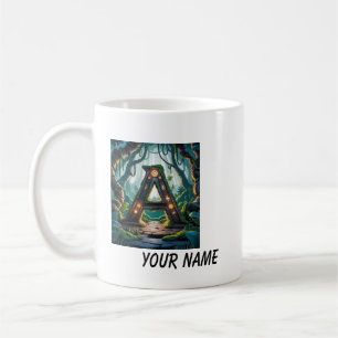 Mug Blanc ton nom commence lettres blanches A