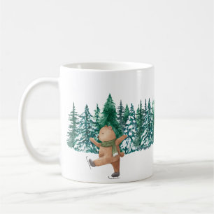 Mug blanc vert aquarelle forêt verte enveloppante