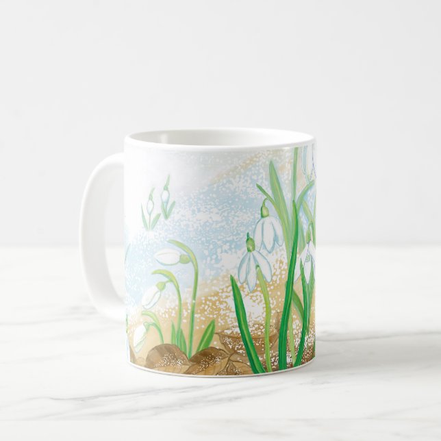 Mug Blancs, Galanthus nivalis Illustration (Devant gauche)