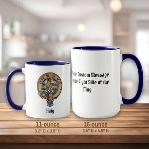 Mug Blason de Clan Haig sur tartan à carreaux