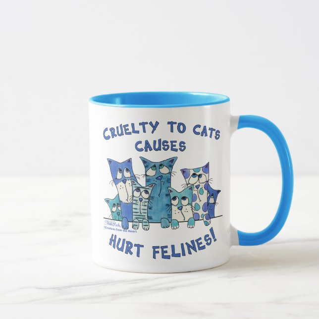Mug Blessé Felines Cruauté aux chats (Droite)