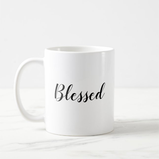 Mug Blessé noir blanc texte personnalisé texte mignon (Gauche)
