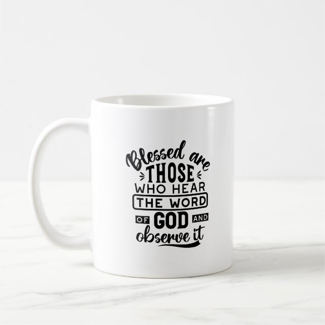 Mug Blessed Are Those Who Hear the Word of God Quotes (Gauche)
