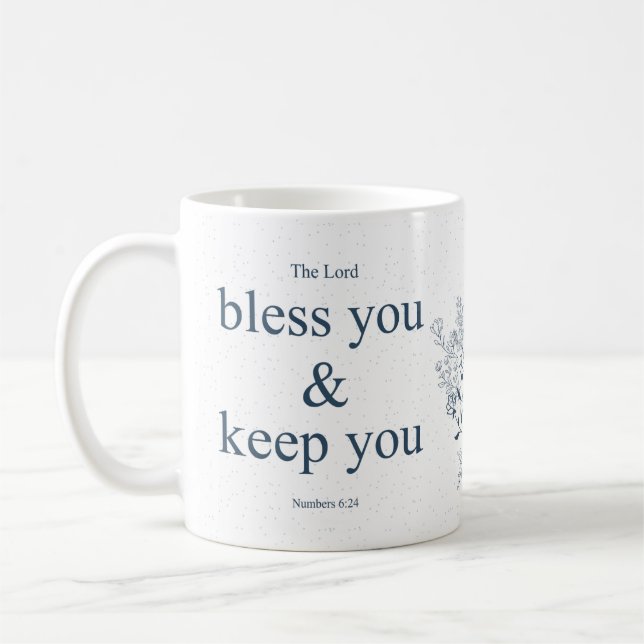 Mug Blessed Floral Christian Wall Art (Gauche)