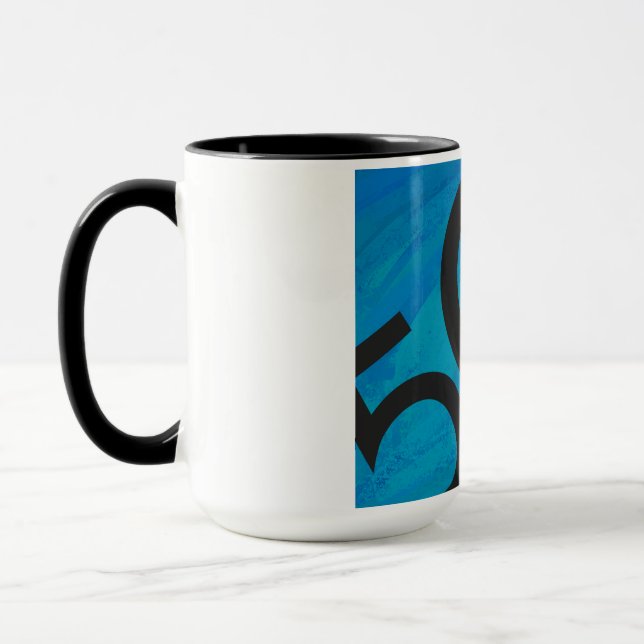 Mug Bleu 50 Décennie Anniversaire (Gauche)