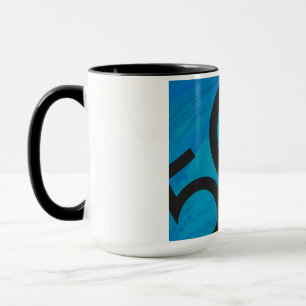 Mug Bleu 50 Décennie Anniversaire