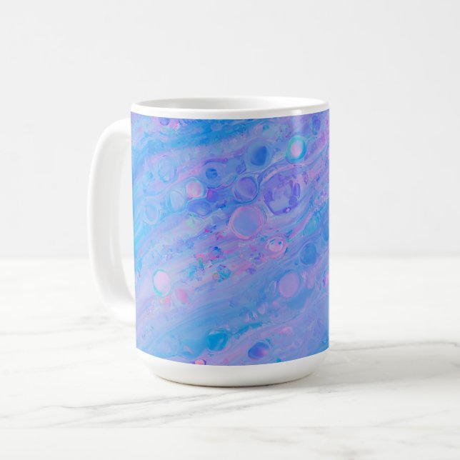 Mug Bleu Abstrait et rose bulle sirène Océan (Devant gauche)