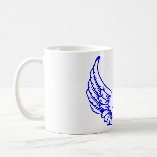 Mug Bleu Ange Ailes Mug. (Gauche)
