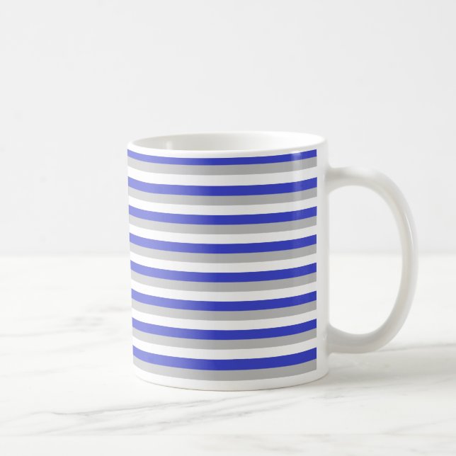 Mug Bleu, argent et blanc (Droite)