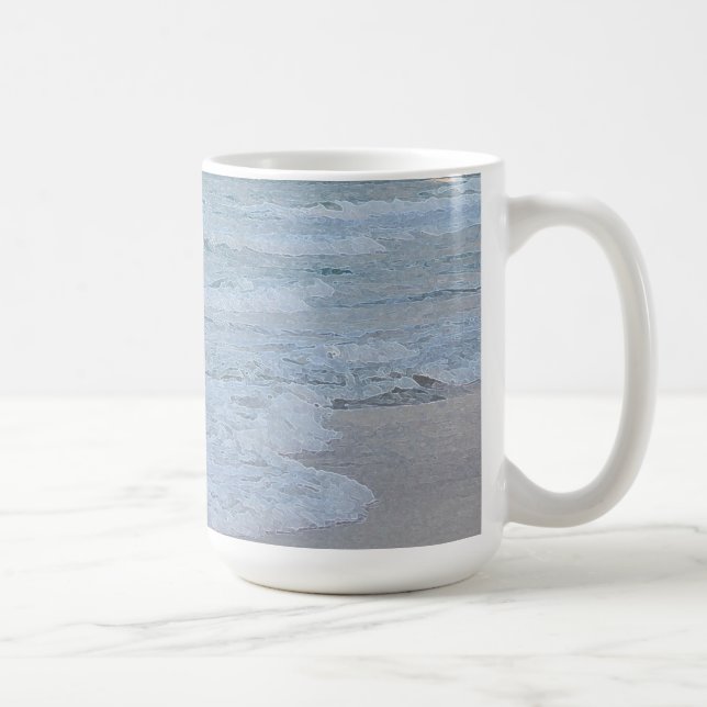 Mug Bleu Artistique Vert Océan Vagues Art Imprimer (Droite)