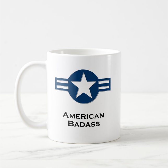 Mug bleu Badass américain (Gauche)
