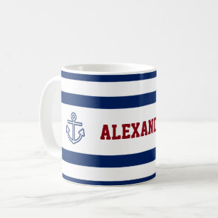 Mug Bleu blanc de la marine marine