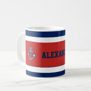 Mug Bleu blanc de la marine marine