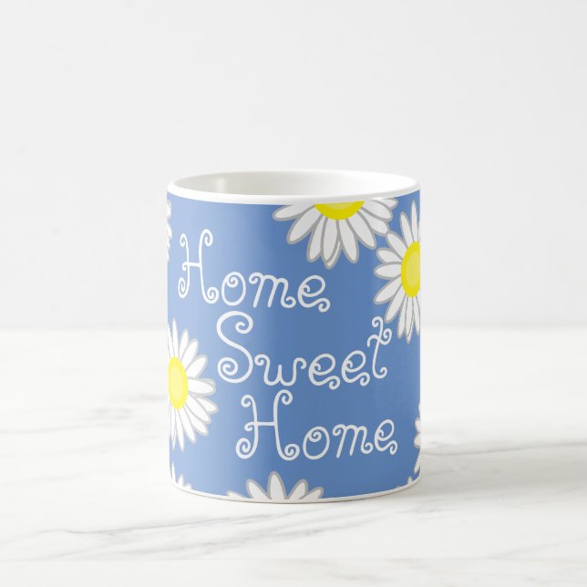 Mug Bleu Blanc et Jaune Maison Sweet Home Daisy (Centre)