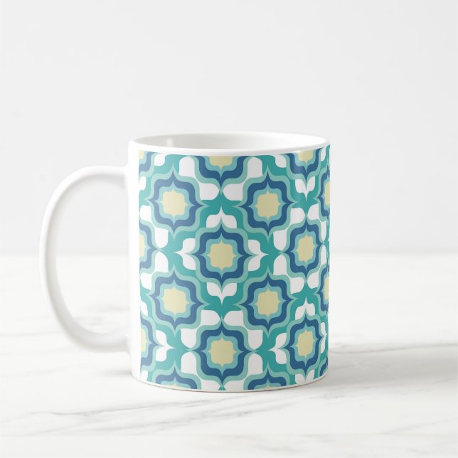 Mug Bleu Blanc Méditerranéen Rétro (Gauche)