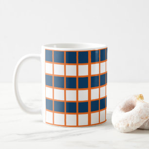 Mug Bleu Blanc Orange Chèques À damiers