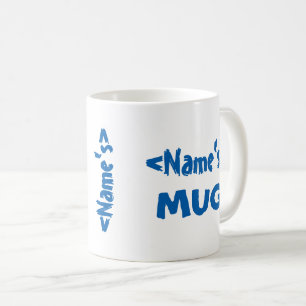 Mug Bleu blanc personnalisé de trio nommé