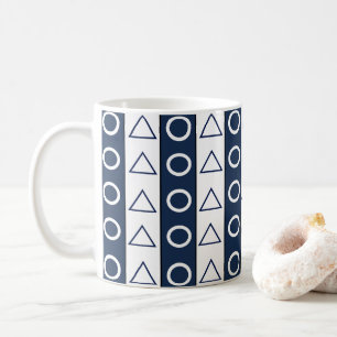 Mug Bleu blanc rayures Motif géométrique