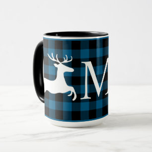 Mug Bleu Bleu Bleu Bleu Bleuet à bille Cocher Plaid