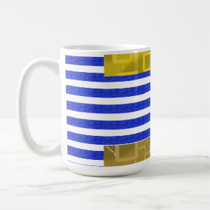 Mug Bleu Bleu Bleu Or Géométrique