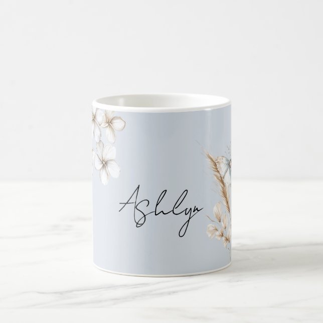Mug Bleu Bleu Bleu Papillon Floral (Centre)