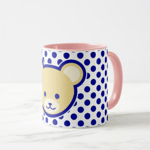Mug Bleu Bleu Teddy Bear Cartoon Brown