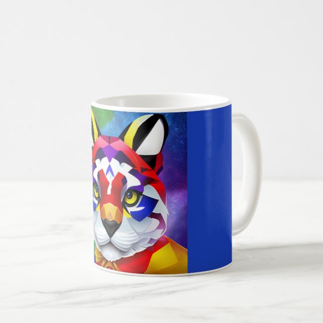 Mug bleu chat d'Alexandre (Devant droit)