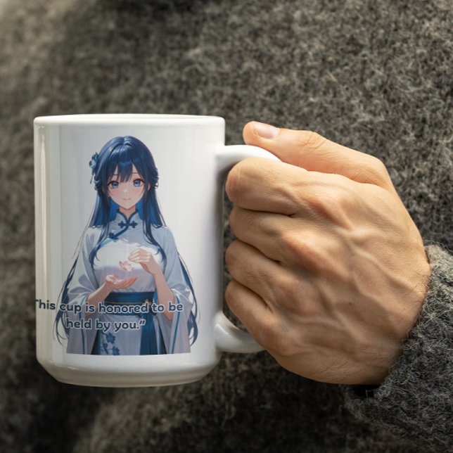Mug Bleu Cheveux Royal Anime Girl (Créateur téléchargé)