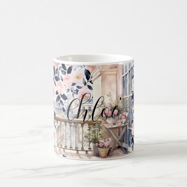 Mug Bleu Chic Français Rose Paris  (Centre)