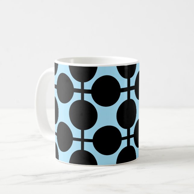 Mug Bleu clair avec géométrique noir  (Devant gauche)