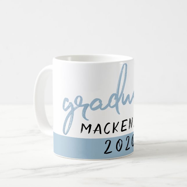 Mug Bleu clair | Robin Egg Brush Script (Devant gauche)