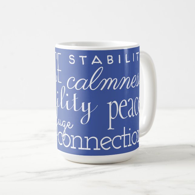 Mug Bleu classique en mots (Devant droit)